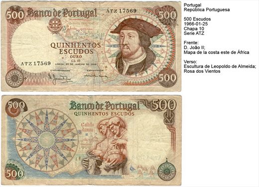 Portugal - Escudo 500 - 1966-01-25 - Serie ATZ
