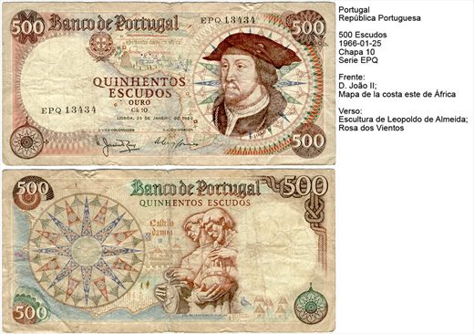Portugal - Escudo 500 - 1966-01-25 - Serie EPQ