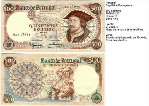 Portugal - Escudo 500 - 1966-01-25 - Serie HXS