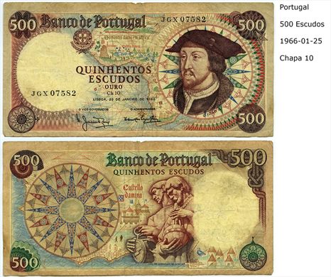 Portugal - Escudo 500 - 1966-01-25