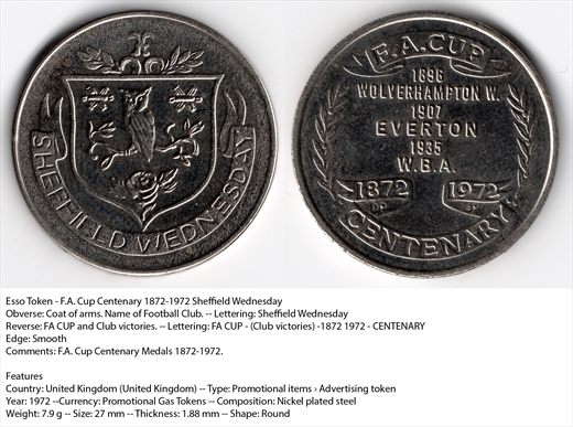 Reino Unido - Esso F.A. Cup Century 1872-1972 Sheffield Wednesday