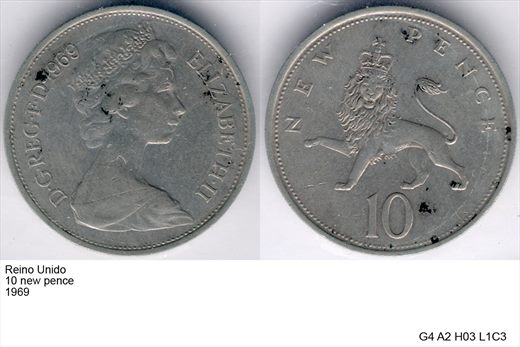 Reino Unido - New Pence 10 - 1969 - G4 A2 H03 L1C3