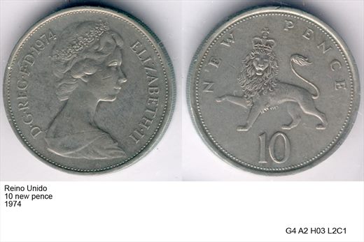 Reino Unido - New Pence 10 - 1974 - G4 A2 H03 L2C1