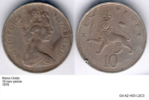 Reino Unido - New Pence 10 - 1976 - G4 A2 H03 L2C3