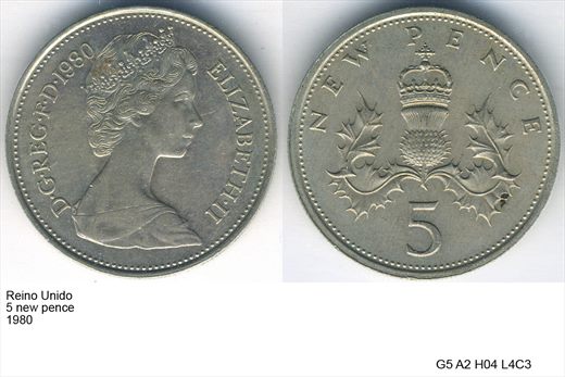 Reino Unido - New Pence 5 - 1980 - G5 A2 H04 L4C3