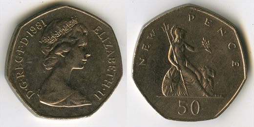 Reino Unido - new pence 50 - 1981