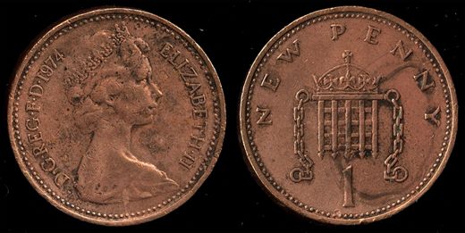 Reino Unido - New Penny 1 - 1974