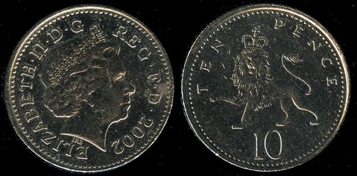 Reino Unido - pence 10 - 2002