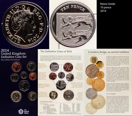 Reino Unido - pence 10 - 2014 (2014 Coin Set)
