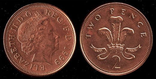 Reino Unido - pence 2 - 1999