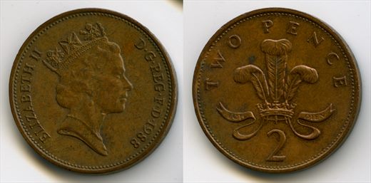 Reino Unido - Pence 2 - 1988