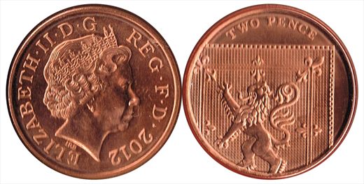 Reino Unido - Pence 2 - 2012