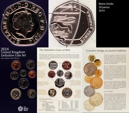 Reino Unido - pence 20 - 2014 (2014 Coin Set)