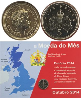 Reino Unido - Pence 5 - 2004 (Moeda do Mes Outubro 2014)