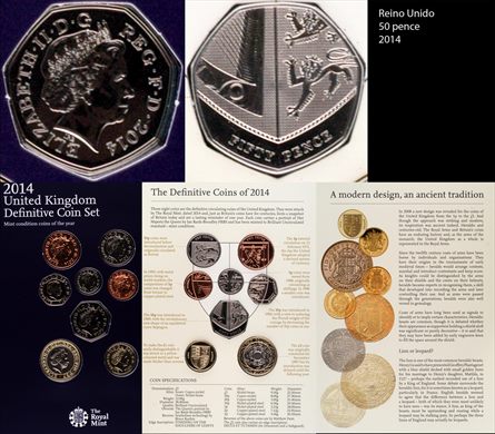 Reino Unido - pence 50 - 2014 (2014 Coin Set)