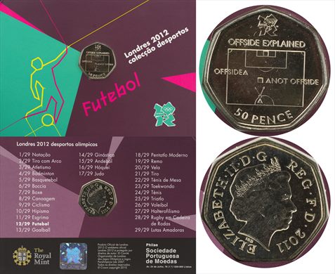 Reino Unido - Pence 50 - 2011 Futebol