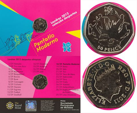 Reino Unido - Pence 50 - 2011 Pentatlo Moderno