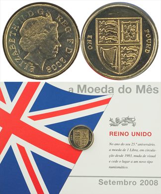 Reino Unido - Pound 1 - 2008 (Moeda do Mes Setembro 2008)