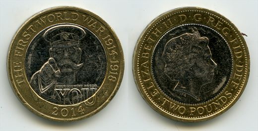 Reino Unido - Pound 2 - 2014 The First World War 1914-1918