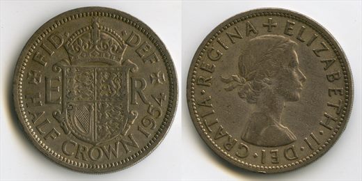 Reino Unido - Half Crown - 1954