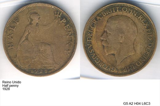 Reino Unido - Half Penny - 1928 - G5 A2 H04 L6C3