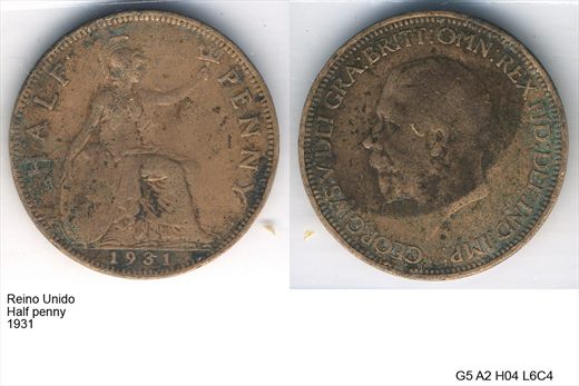 Reino Unido - Half Penny - 1931 - G5 A2 H04 L6C4