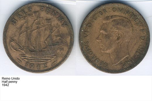 Reino Unido - Half Penny - 1942 - G5 A2 H05 L1C2