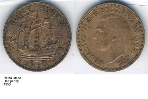 Reino Unido - Half Penny - 1950 - G5 A2 H05 L1C3