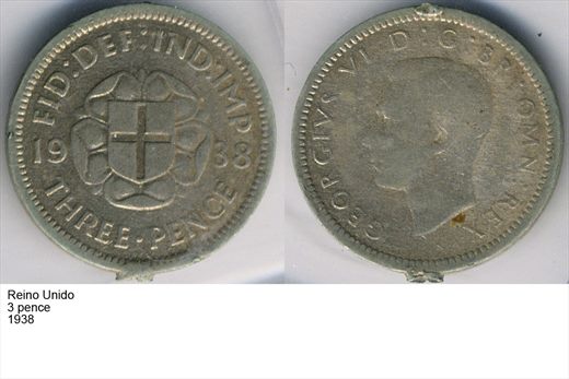 Reino Unido - Pence 3 - 1938 - G6 A2 H06 L6C6