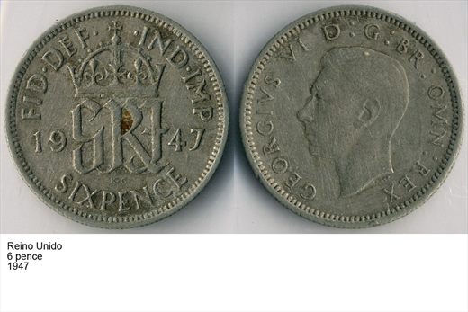 Reino Unido - Pence 6 - 1947 - G6 A2 H06 L4C3