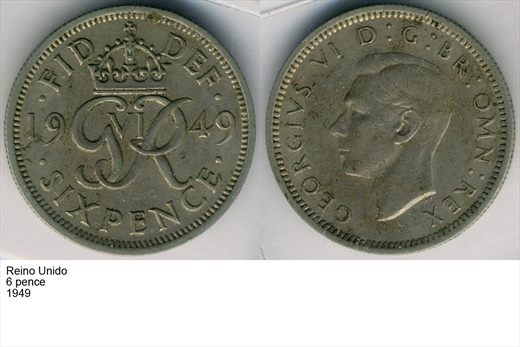 Reino Unido - Pence 6 - 1949 - G6 A2 H06 L4C5