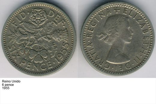 Reino Unido - Pence 6 - 1955 - G6 A2 H06 L5C2