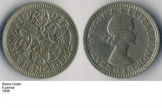 Reino Unido - Pence 6 - 1956 - G6 A2 H06 L5C3