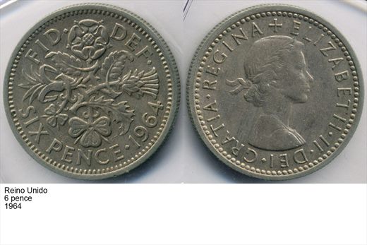 Reino Unido - Pence 6 - 1964 - G6 A2 H06 L5C6