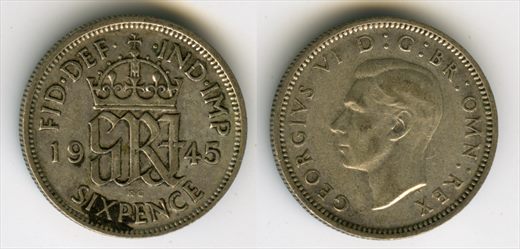 Reino Unido - pence 6 - 1945
