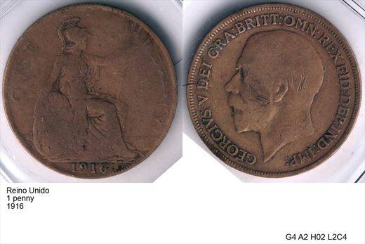 Reino Unido - Penny 1 - 1916 - G4 A2 H02 L2C4