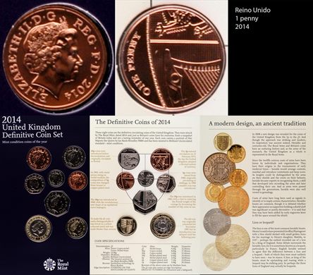 Reino Unido - penny 1 - 2014 (2014 Coin Set)