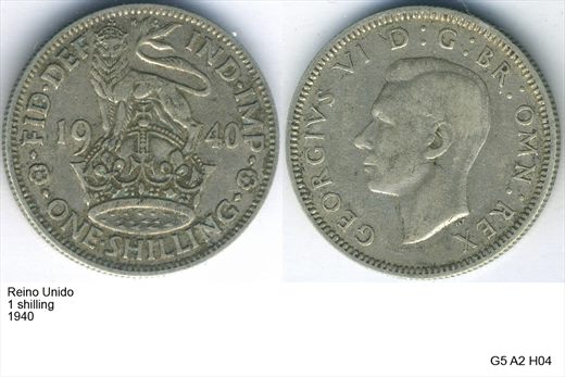 Reino Unido - Shilling 1 - 1940 - G5 A2 H04 L1C5