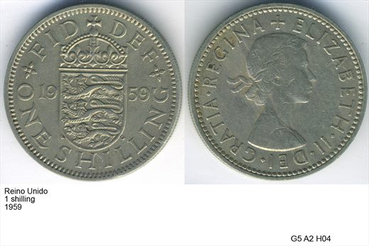 Reino Unido - Shilling 1 - 1959 - G5 A2 H04 L3C2