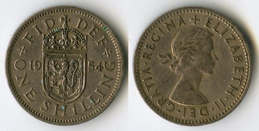 Reino Unido - Shilling 1 - 1954