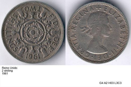 Reino Unido - Shilling 2 - 1961 - G4 A2 H03 L3C3