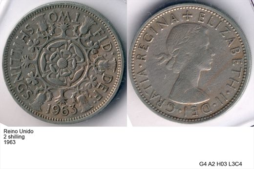Reino Unido - Shilling 2 - 1963 - G4 A2 H03 L3C4