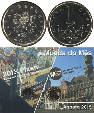 Republica Checa - Koruna 1 - 2011 (Moeda do Mes Agosto 2015)