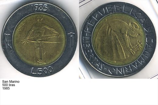 San Marino - Lira 500 - 1985 - G5 A3 H03 L5C3