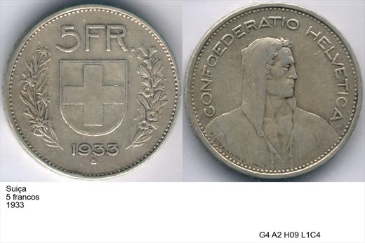 Suica - Franco 5 - 1933 - G4 A2 H09 L1C4