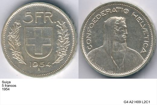 Suica - Franco 5 - 1954 - G4 A2 H09 L2C1