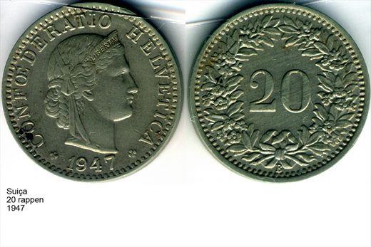 Suica - Rappen 20 - 1947 - G6 A3 H01 L3C2