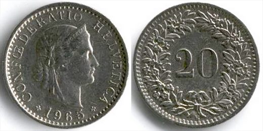 Suica - Rappen 20 - 1965