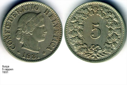 Suica - Rappen 5 - 1931 - G6 A3 H01 L6C6
