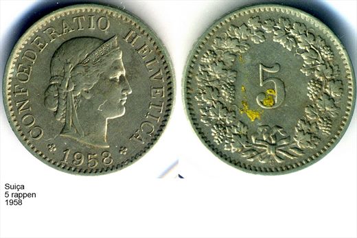 Suica - Rappen 5 - 1958 - G6 A3 H01 L7C2